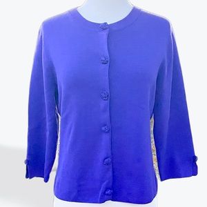 💖 Grace Elements Violet 3/4 Sleeve Button-Front Sweater